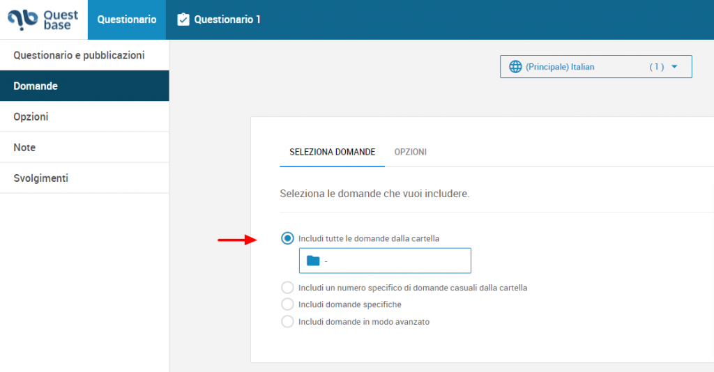 Come inserire le domande all'interno di un questionario - QuestBase